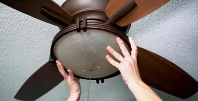 Ceiling fan repair and reinstallation on ceiling mount in Pasadena, CA