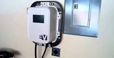 Electric car charger installation with wall-mounted EV charging station in Pasadena, CA