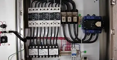 Electrical panel installation with organized circuit breakers and wiring in Pasadena, CA