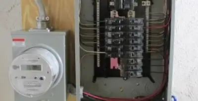 electrical panel upgrade service showing outdated electrical panel prepared for professional replacement in Pasadena, CA