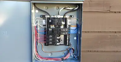 electrical panel upgrade service featuring newly installed electrical panel wired by licensed electricians in Pasadena, CA