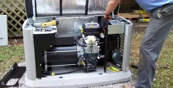 generator installation service showing technician connecting and configuring generator components in Pasadena, CA