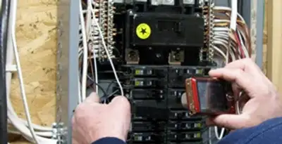 Home electrical inspection of circuit breaker panel by licensed electrician in Pasadena, CA