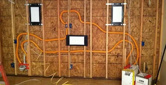 new construction wiring project displaying complete electrical system layout installed by professionals in Pasadena, CA